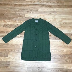 Everlane quilted jacket - green - size small